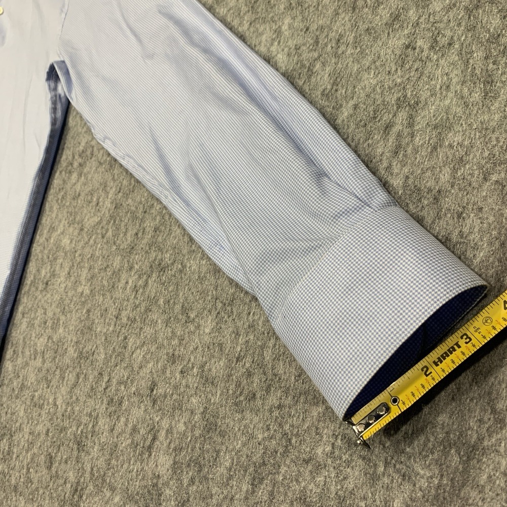 Suit Supply Cotton Two Ply Men's Blue Button Up Shirt - Size 42/16.5 - Picture 15 of 15